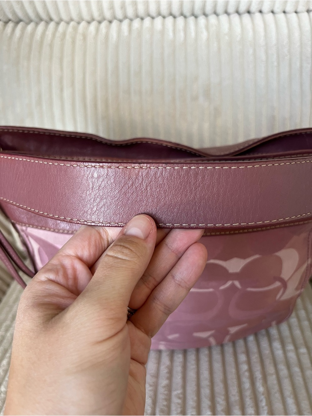 Rare Y2K Vintage Coach Zoe Pink Optic Signature Hobo Bag🌸👛🌷👙🩷🧁 - Picture 6 of 8